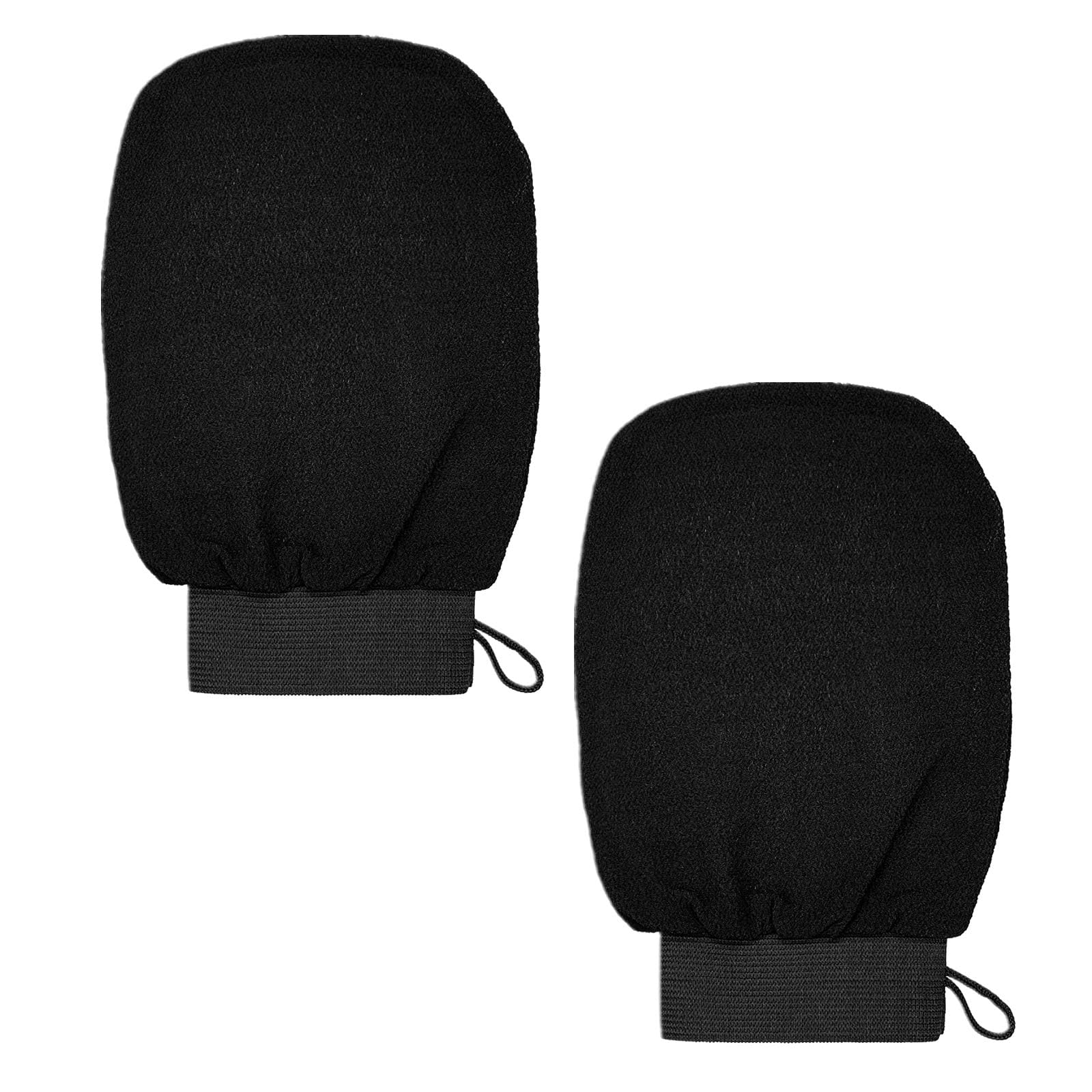 Körperpeeling fürs Bad MILASIC Peeling-Fäustlinge 2er-Set schwarze Peeling-Fäustlinge mit Schlaufe Pflege wie im koreanischen Stil schwarz von Joom DACH