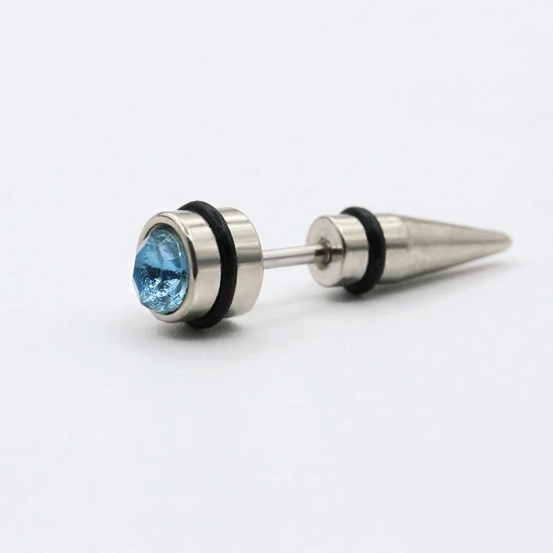 Körperpiercing Herren Ohrringe 316L Medizinischer Titanstahl Ohrstecker Piercing Mode Ohrschmuck blau von Joom DACH