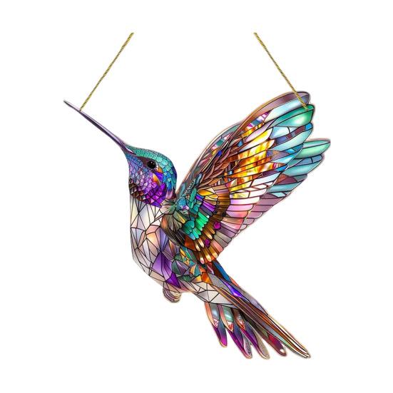 Kolibri Sonnenfänger Weihnachtsdeko Buntes Acryl Fensterhängeornament Mehrfarbiger Kolibri Sonnenfänger B von Joom DACH