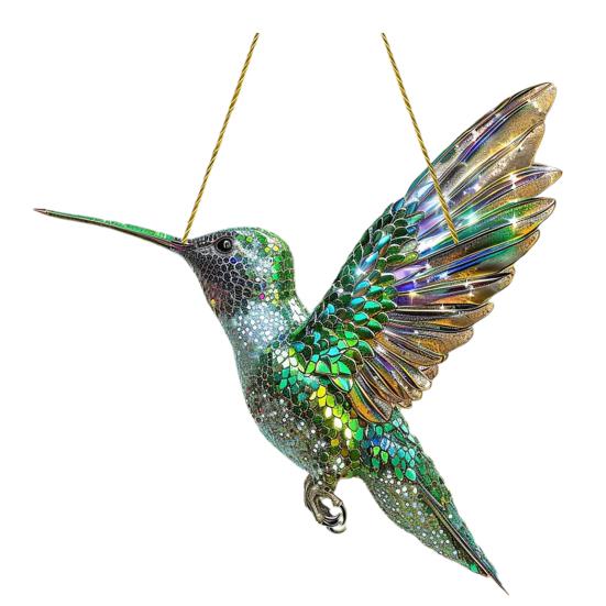 Kolibri Sonnenfänger Weihnachtsdeko Buntes Acryl Fensterhängeornament Mehrfarbiger Kolibri Sonnenfänger C von Joom DACH