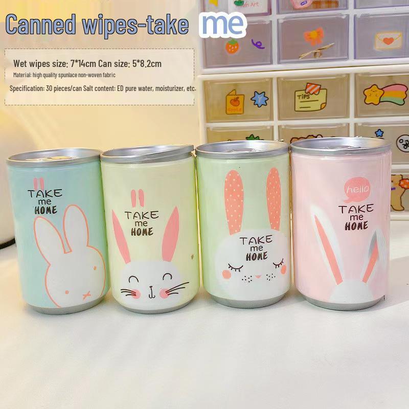 Kompakte Fass-Feuchttücher: Tragbarer Make-up-Entferner zum Herausziehen für Studenten – 30 Stück von Joom DACH