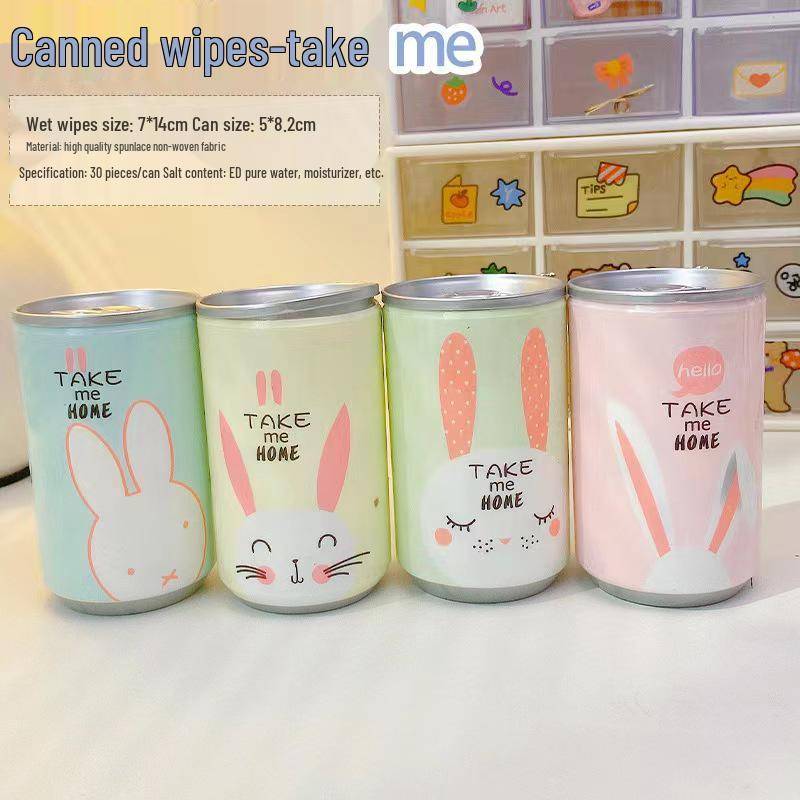 Kompakte Fass-Feuchttücher: Tragbarer Make-up-Entferner zum Herausziehen für Studenten – 30 Stück von Joom DACH