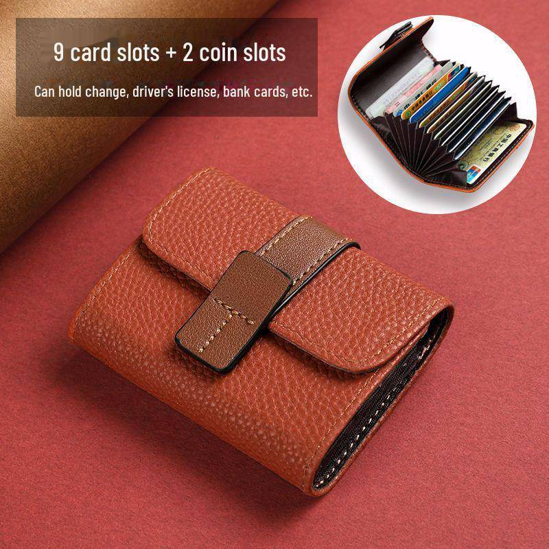 Kompaktes Kartenetui für Damen: Stilvolles Orgeldesign, große Kapazität, antimagnetisch, mehrere Steckplätze für Ausweis und Führerschein, Zwei-in-Eins-Funktionalität. 11 card slots von Joom DACH