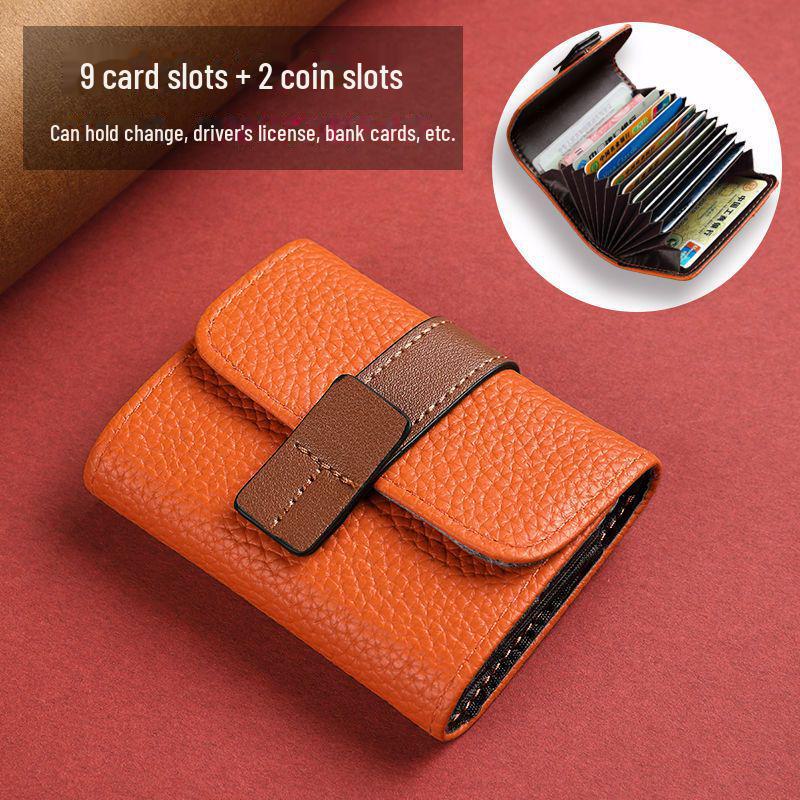 Kompaktes Kartenetui für Damen: Stilvolles Orgeldesign, große Kapazität, antimagnetisch, mehrere Steckplätze für Ausweis und Führerschein, Zwei-in-Eins-Funktionalität. 11 slots von Joom DACH