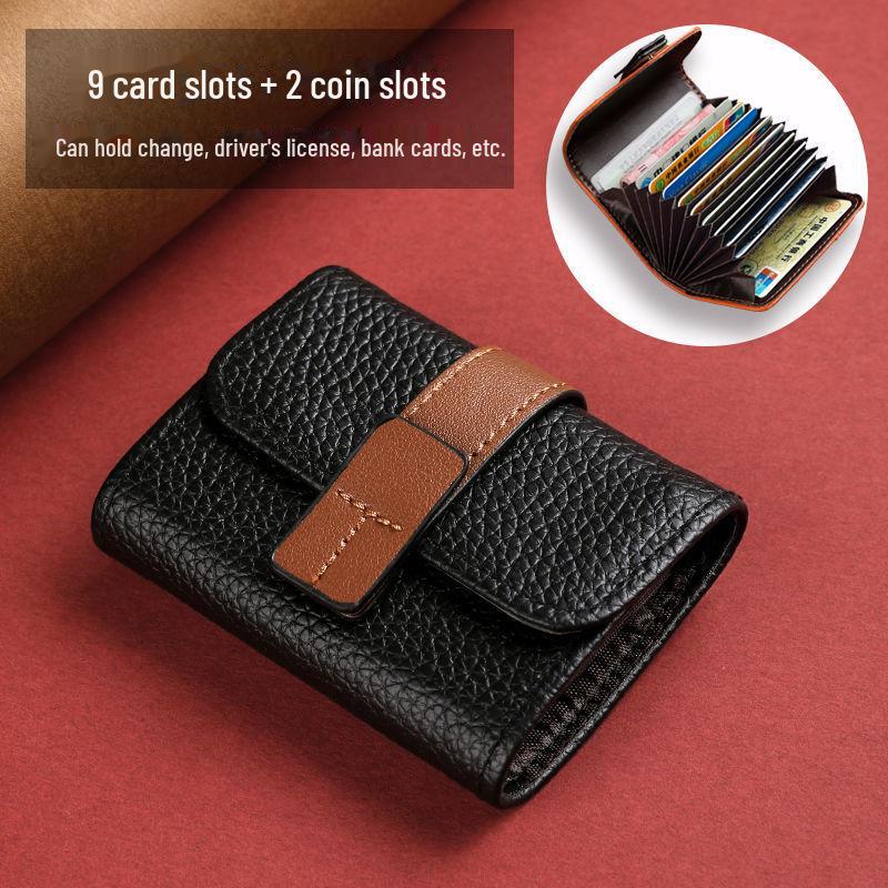 Kompaktes Kartenetui für Damen: Stilvolles Orgeldesign, große Kapazität, antimagnetisch, mehrere Steckplätze für Ausweis und Führerschein, Zwei-in-Eins-Funktionalität. 11 slots von Joom DACH