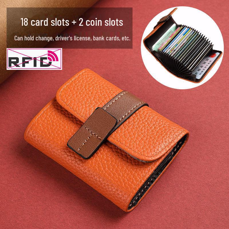 Kompaktes Kartenetui für Damen: Stilvolles Orgeldesign, große Kapazität, antimagnetisch, mehrere Steckplätze für Ausweis und Führerschein, Zwei-in-Eins-Funktionalität. 18 cards + 2 coin slots von Joom DACH