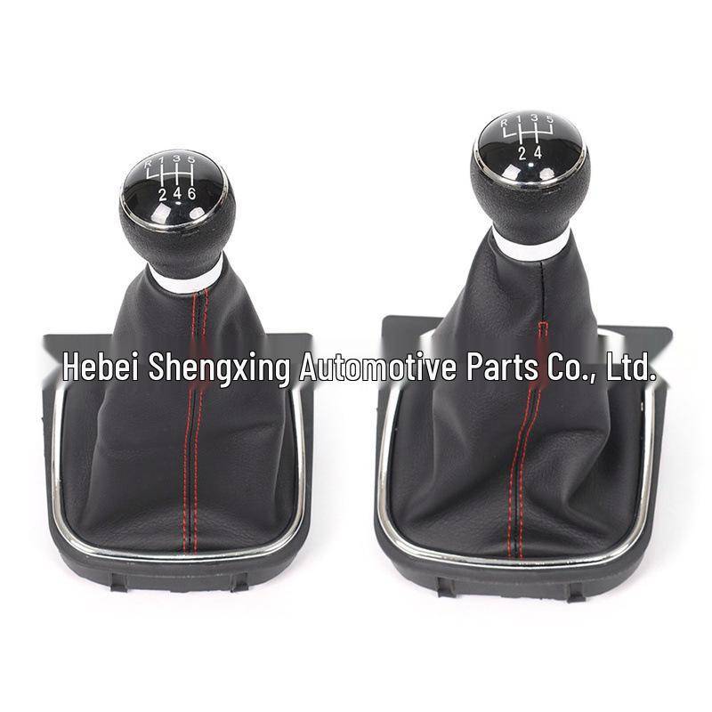 Kompatible Schalthebelabdeckung für Volkswagen Golf 5/6, Jetta V/VI, MK5/MK6, alter Sagitar 5-speed [Black Stitching] von Joom DACH