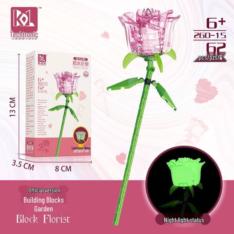 Kompatibles Lego Ewige Blume Valentinstag & Lehrertag Rose Puzzle Bauset von Joom DACH