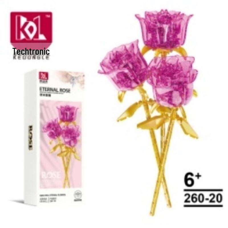 Kompatibles Lego Ewige Blume Valentinstag & Lehrertag Rose Puzzle Bauset von Joom DACH