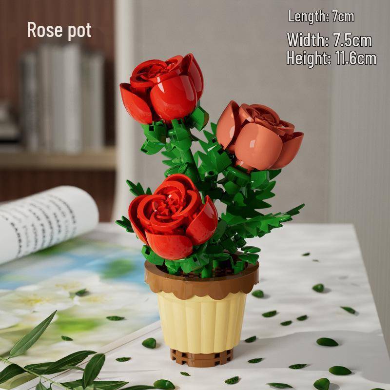 Kompatibles Lego Ewige Blume Valentinstag & Lehrertag Rose Puzzle Bauset von Joom DACH