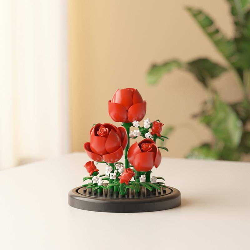 Konservierte Blume Lilie Rose Bausteine - Lego-kompatibel Valentinstag Geschenk Ornamente von Joom DACH