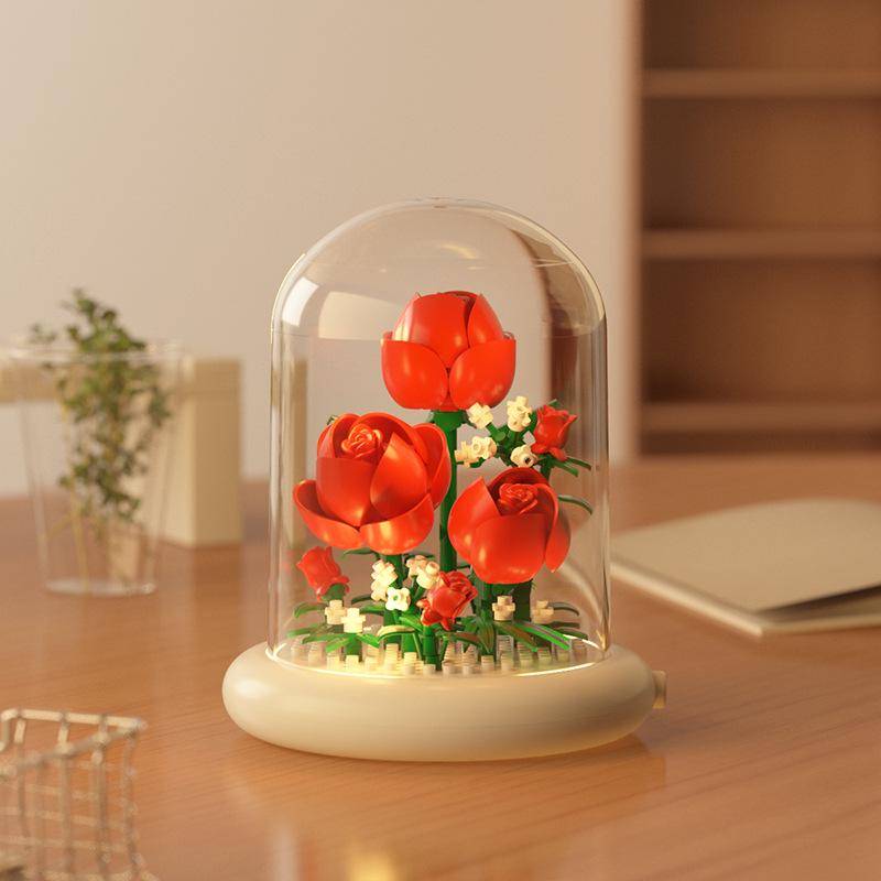 Konservierte Blume Lilie Rose Bausteine - Lego-kompatibel Valentinstag Geschenk Ornamente von Joom DACH