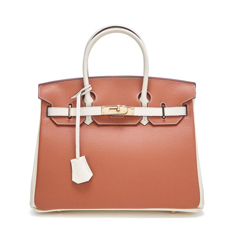 Kontrast farbe leder litschi korn kopf schicht rindsleder große kapazität handtasche mode passenden farb einzelnen schulter umhängetasche frau 30x12x23cm braun von Joom DACH