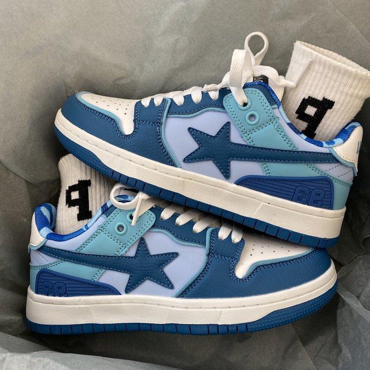 Kontrastfarbe Meteor Trainingsschuhe Frühling Neue Ins Style Student Trendy Skateboard Schuhe Blau Stern Muster Sneakers Damen 40 von Joom DACH