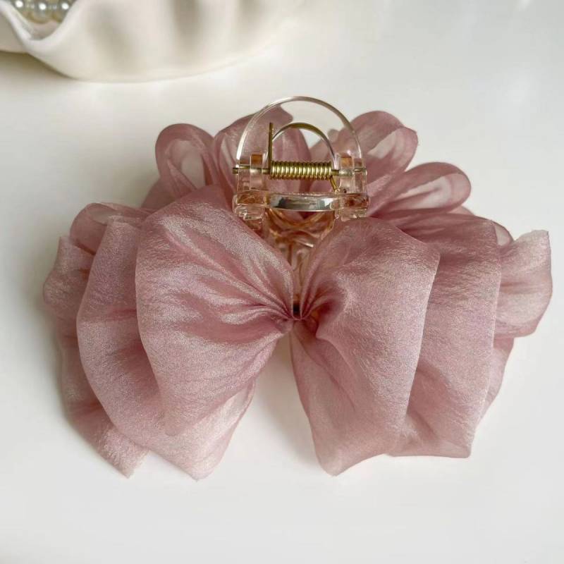 Kopfschmuck Seidenwolke Blase Greifspange Pfanne Haiklammer Einfache und Modische Haarnadel Damen Haaraccessoires pink 13cm von Joom DACH