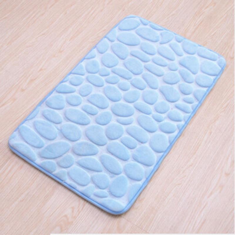 Kopfsteinpflaster geprägte Badezimmer-Badematte, rutschfeste Teppiche im Waschbecken, Badewanne, seitlicher Bodenteppich, Duschraum-Fußmatte, Memory-Schaum-Pad 50*80cm von Joom DACH