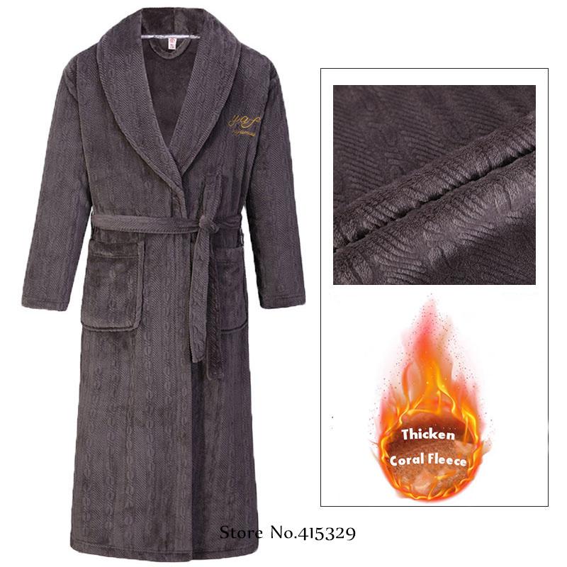 Korallen Samt Bademantel Dusche Kimono Robe Winter Neue Herren Home Wear Lose Verdickte Pyjamas 2XL von Joom DACH