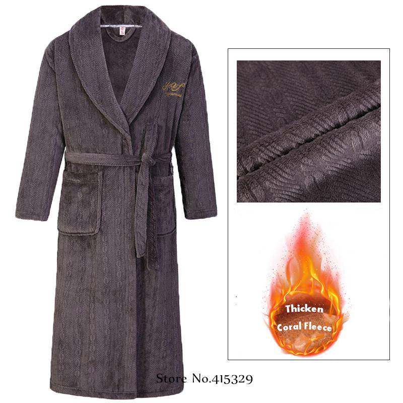 Korallen Samt Bademantel Dusche Kimono Robe Winter Neue Herren Home Wear Lose Verdickte Pyjamas 2XL von Joom DACH