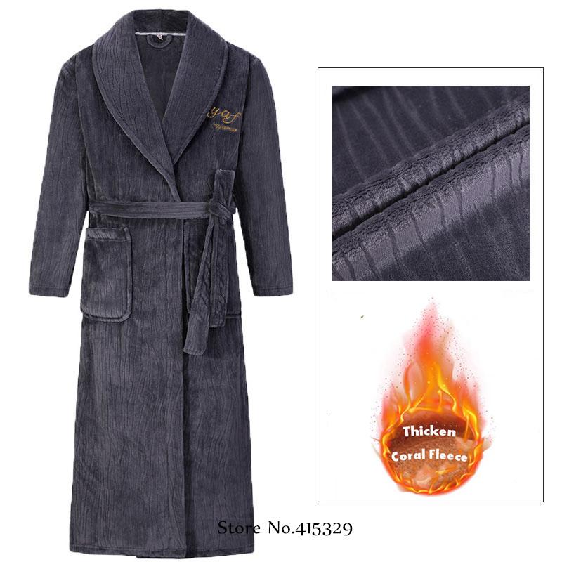 Korallen Samt Bademantel Dusche Kimono Robe Winter Neue Herren Home Wear Lose Verdickte Pyjamas 4XL von Joom DACH