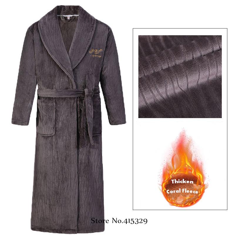 Korallen Samt Bademantel Dusche Kimono Robe Winter Neue Herren Home Wear Lose Verdickte Pyjamas 4XL von Joom DACH