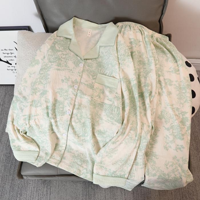 Koreanisch Süß Niedlich Cartoon Katze Druck Damen Pyjama Kawaii Lässig Allround Neu Pyjama Set für Damen Herbst V-Ausschnitt Nachtwäsche M von Joom DACH