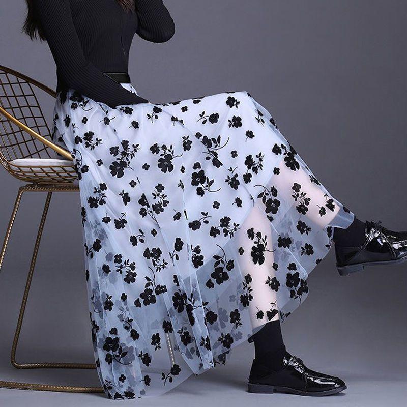 Koreanische Frauen Tüllrock Mode Sommer Haken Floral Lose Midirock Elegante weibliche Casual Alle Spiel Mesh Röcke M hellblaue Koreanische Frauen Tüllrock Mode Sommer Haken Floral Lose Midirock Elegante weibliche Casual Alle Spiel Mesh Röcke M hellblaue von Joom DACH