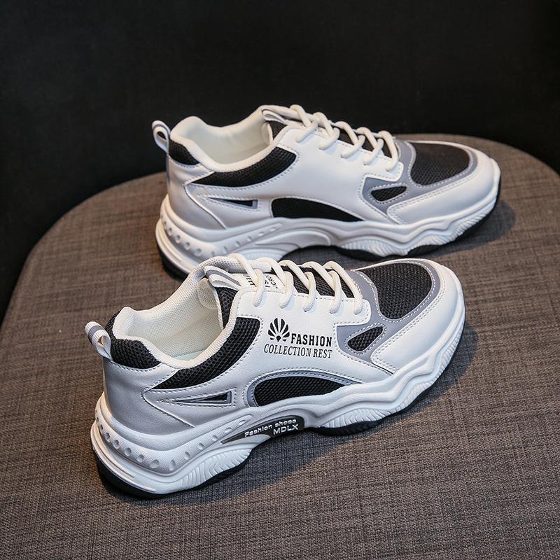 Koreanische Version von Daddy Damenschuhe Herbst Neue Student All-Match-Sportschuhe Damen Erhöhte Freizeitschuhe 40 schwarz von Joom DACH