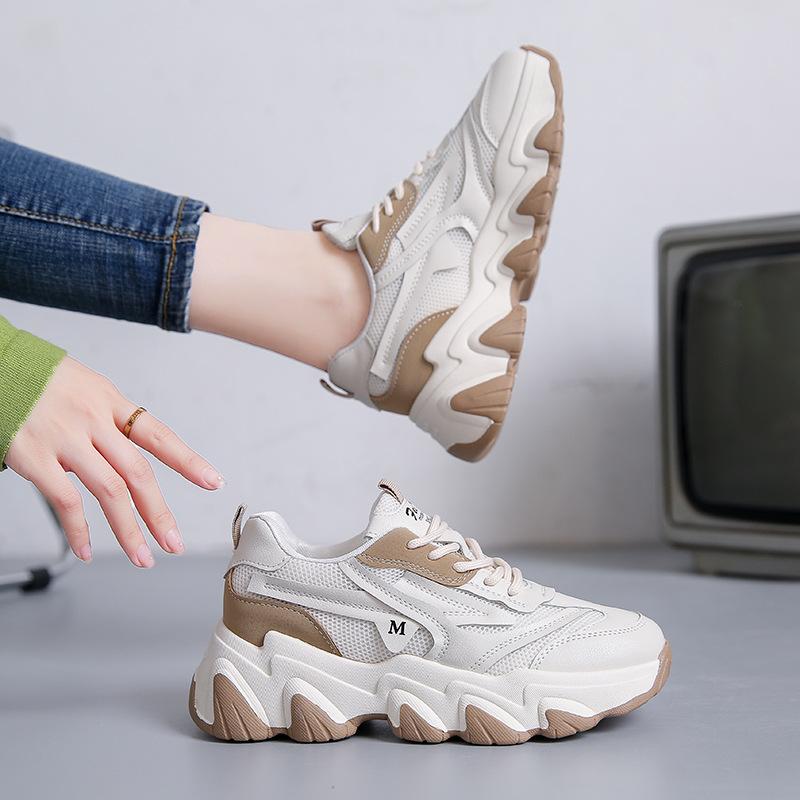 Koreanische Version von Daddy Schuhe Damen Frühjahr Neue dickbesohlte Sportschuhe Studenten All-Match Casual Schuhe 40 von Joom DACH