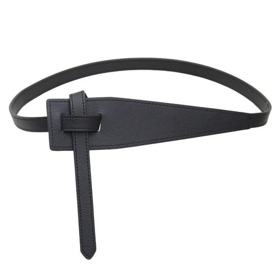 Koreanischen Stil Einfache Frauen Faux Leder Gürtel Unregelmäßige Form Einstellbare Knoten Lange Bund Anzug Mantel Korsett Gürtel Mode Zubehör schwarz von Joom DACH