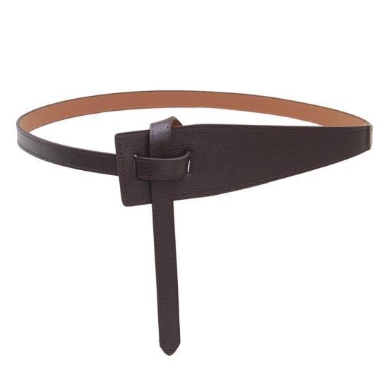 Koreanischen Stil Einfache Frauen Faux Leder Gürtel Unregelmäßige Form Einstellbare Knoten Lange Bund Anzug Mantel Korsett Gürtel Mode Zubehör kaffeebraun von Joom DACH