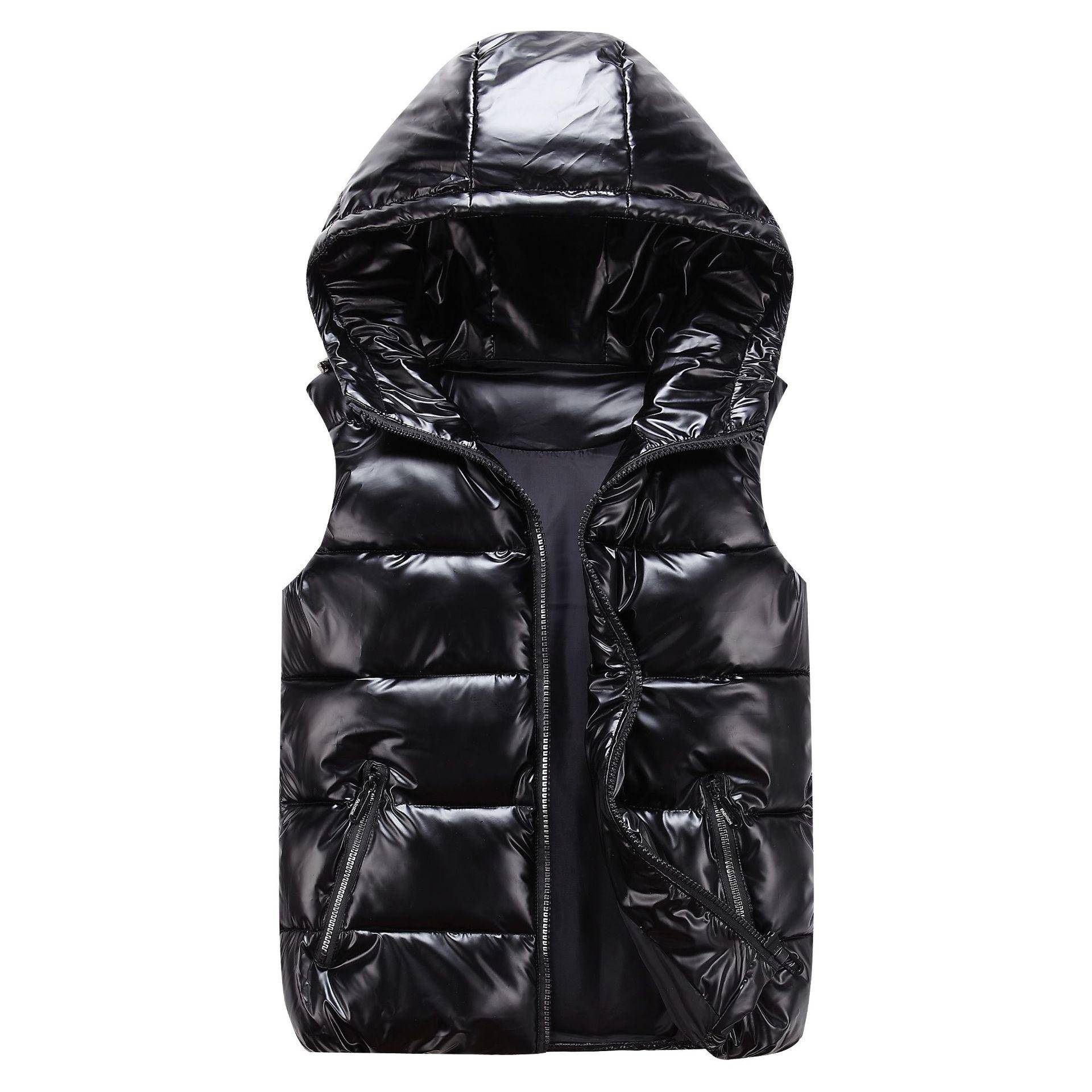 Koreanischer Herbst Winter Glänzende Weste Für Jungen Wasserdicht Junior Junge Ärmellose Jacke 3-20 Jahre Kind Teenager Mädchen Weste 140 schwarz von Joom DACH