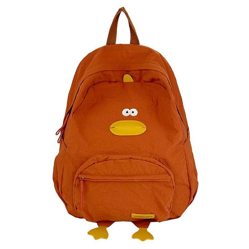 Koreanischer Lässiger Studenten-Schulrucksack Große Kapazität Cartoon Niedlicher Kleiner Enten-Rucksack Herren und Damen Rucksack Große Kapazität one size fits all orange von Joom DACH