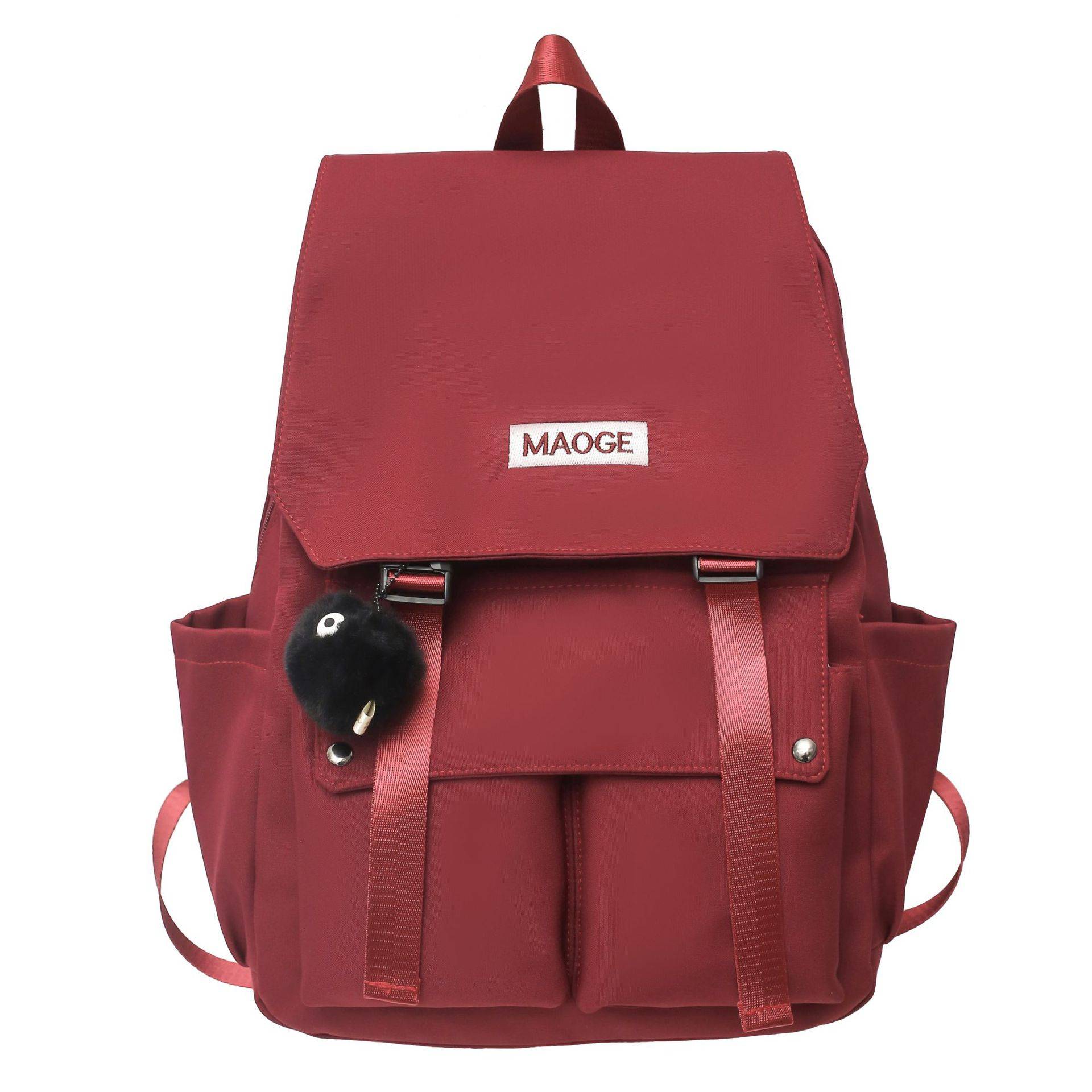 Koreanischer Stil Mode Arbeitskleidung Rucksack Männer und Frauen Paar Outdoor Freizeit Reise Rucksack Studenten Klasse Große Kapazität Schultasche rot von Joom DACH