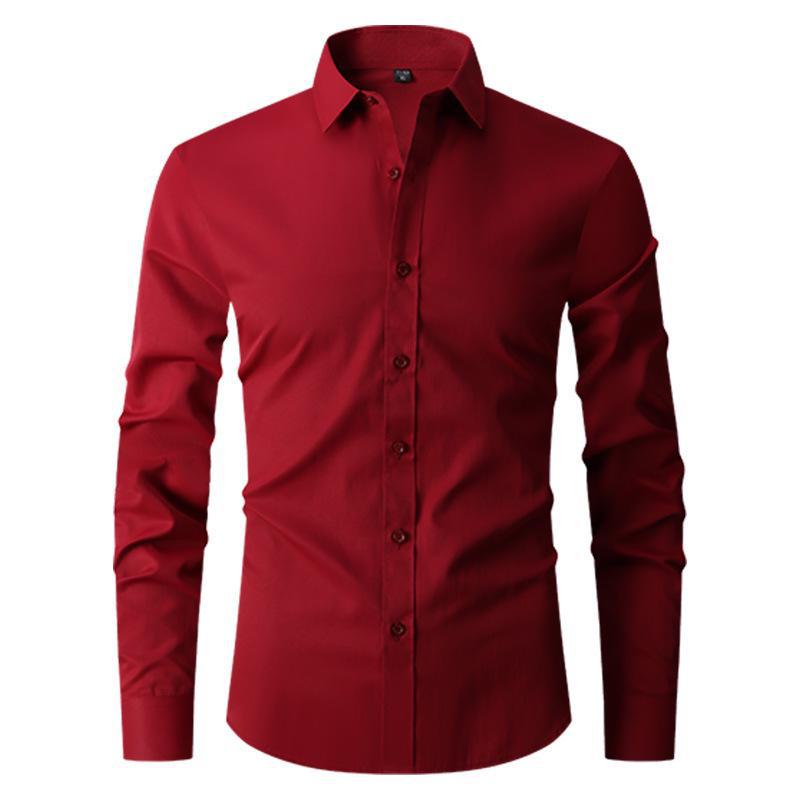 Koreanisches Slim Fit-Freizeithemd für Herren mit langen Ärmeln – trendiges grenzüberschreitendes Außenhandelsdesign. XL rot Koreanisches Slim Fit-Freizeithemd für Herren mit langen Ärmeln – trendiges grenzüberschreitendes Außenhandelsdesign. XL rot von Joom DACH
