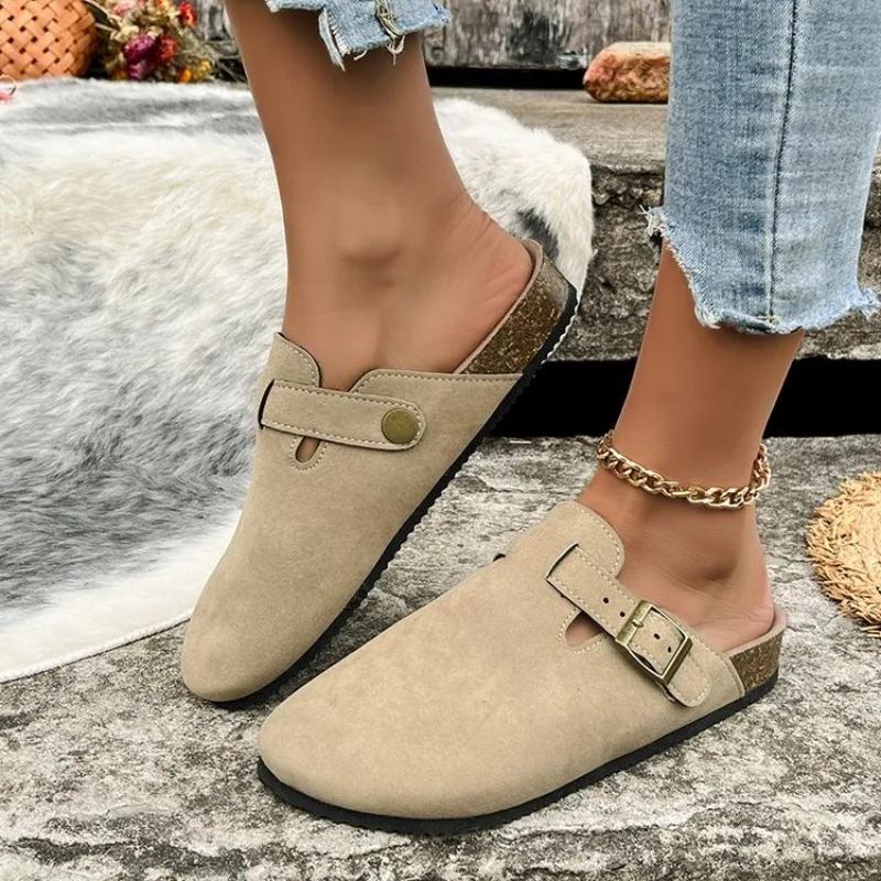 Korkfußbett Clogs für Damen Herren Mode Leder Pantoletten Komfort Kartoffelschuhe mit Fußgewölbeunterstützung Indoor Outdoor Flache Pantoletten 37 khaki von Joom DACH