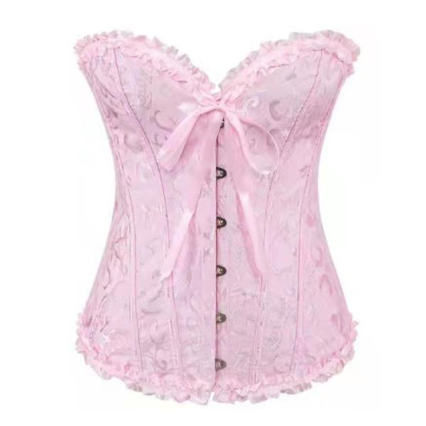 Korsett Bustier Mieder Damen Plus Size Satin Überbrust besticktes G-String Tops Korsett L rosa Korsett Bustier Mieder Damen Plus Size Satin Überbrust besticktes G-String Tops Korsett L rosa von Joom DACH