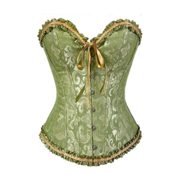 Korsett Bustier Mieder Damen Plus Size Satin Überbrust besticktes G-String Tops Korsett XXXXL von Joom DACH