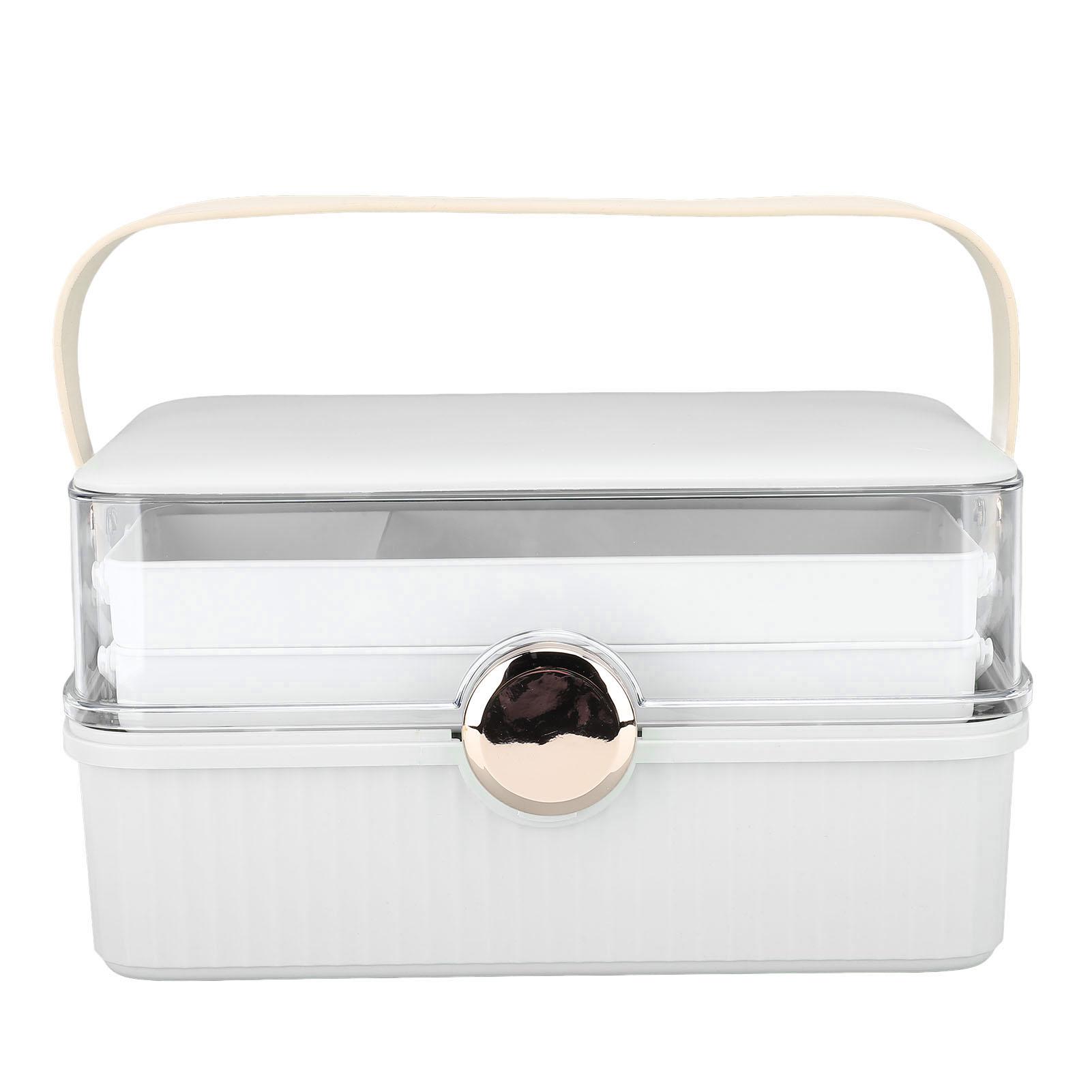 Kosmetik Organizer Box Großes Fassungsvermögen Kunststoff Staubdicht mit Griff Deckel Make-up Aufbewahrungsbox für weiß von Joom DACH