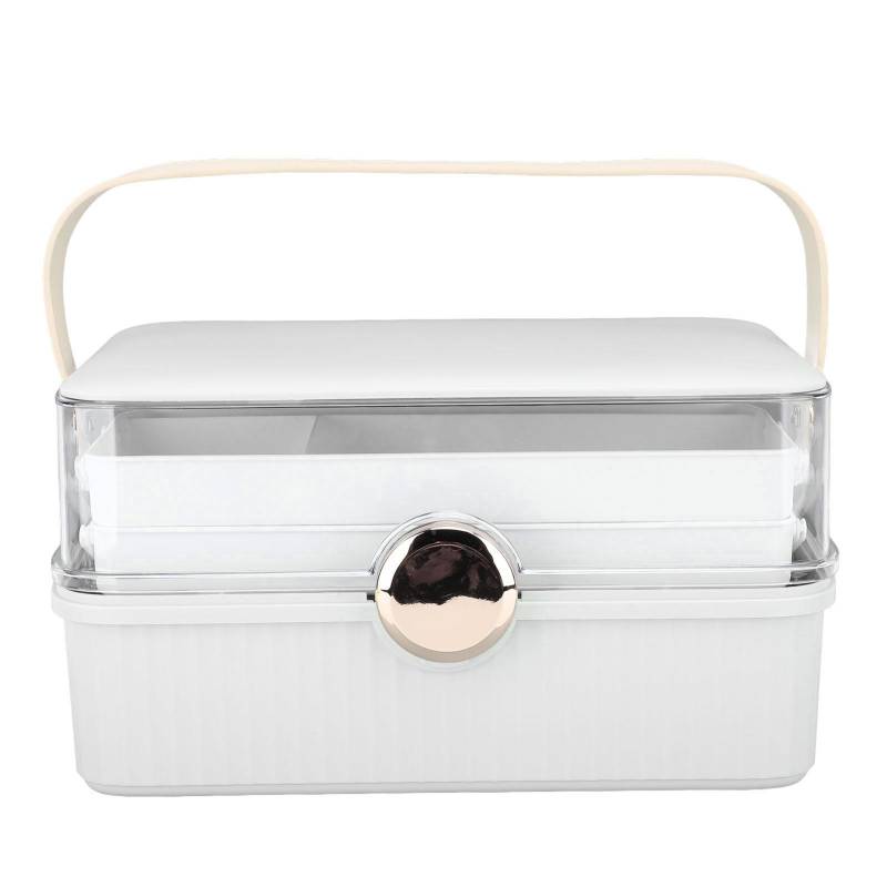 Kosmetik Organizer Box Großes Fassungsvermögen Kunststoff Staubdicht mit Griff Deckel Make-up Aufbewahrungsbox für weiß von Joom DACH
