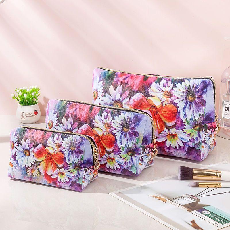 Kosmetiktasche mit großer Kapazität, tragbar, wasserdichtes PU, Cartoon-Design, Damen-Reise-Kulturtasche 3-piece set von Joom DACH