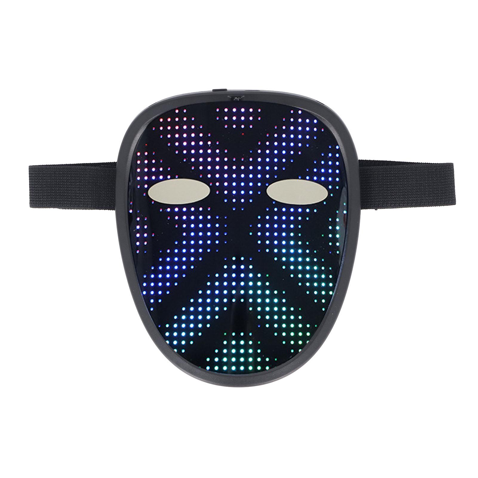 Kostüm LED Gesichtsabdeckung 28x32 Pixel 30 Bilder 40 Animationen Leuchtende Gesichtsverwandlungsabdeckung mit von Joom DACH