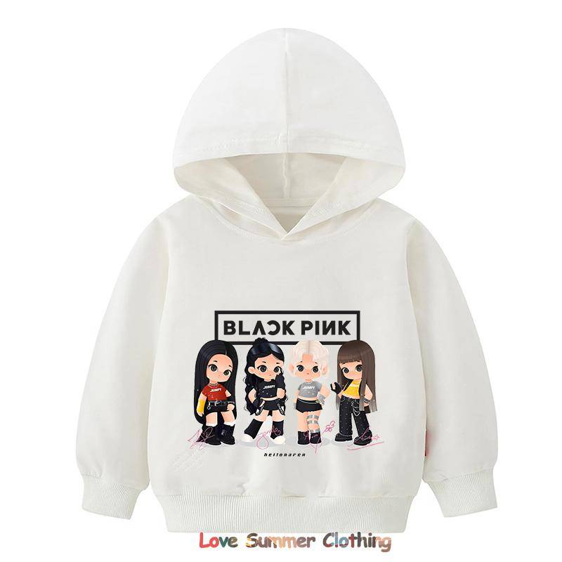 Kpop BP Jump 2025 Hoodie Rosa Mädchen Band Kleidung 4-14 Jahre Entzückender Anime Grafik Pullover Sommer Bequem Y2K Oberteile 150 von Joom DACH