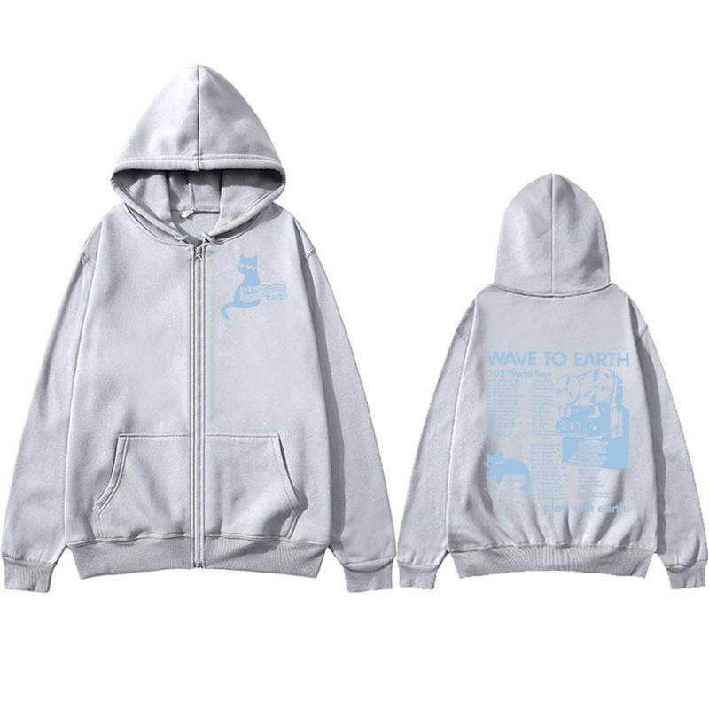 Kpop Band Wave To Earth Cat 0.03 World Tour Zipper Hoodie Männer Frauen Retro Harajuku Mode Pullover Sweatshirt Mäntel Streetwear S von Joom DACH
