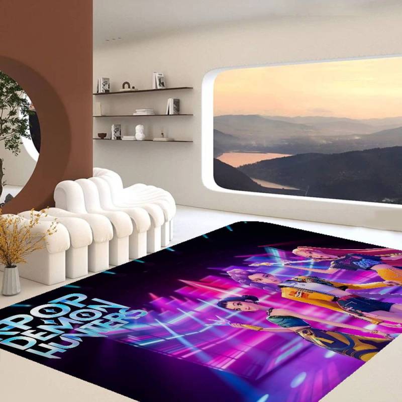 Kpop D-Dämonenjäger Fußmatte Rechteckig Rutschfest Zuhause Weich Badematte Vordertür Innen Außen Matte Willkommen Fußmatte 100x150cm von Joom DACH