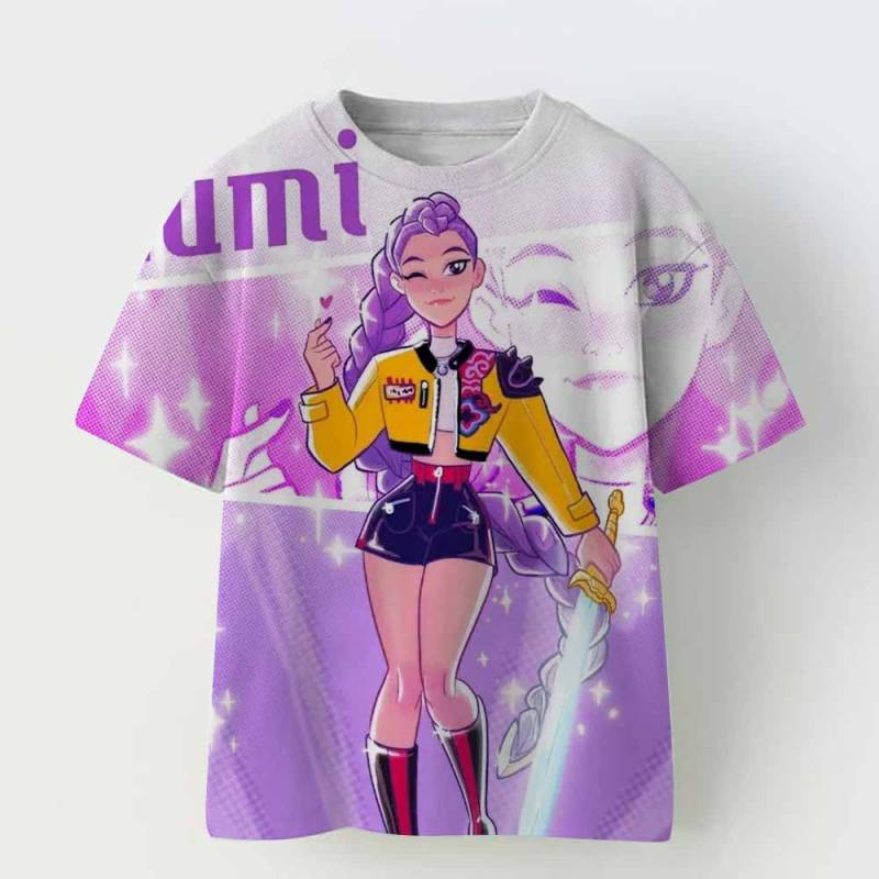 Kpop Dämonenjäger Kinderbekleidung Kurzarm T-Shirt Kpop Dämonenjäger Tiger Harajuku T-Shirt für Jungen Mädchen Geschenk children130 von Joom DACH