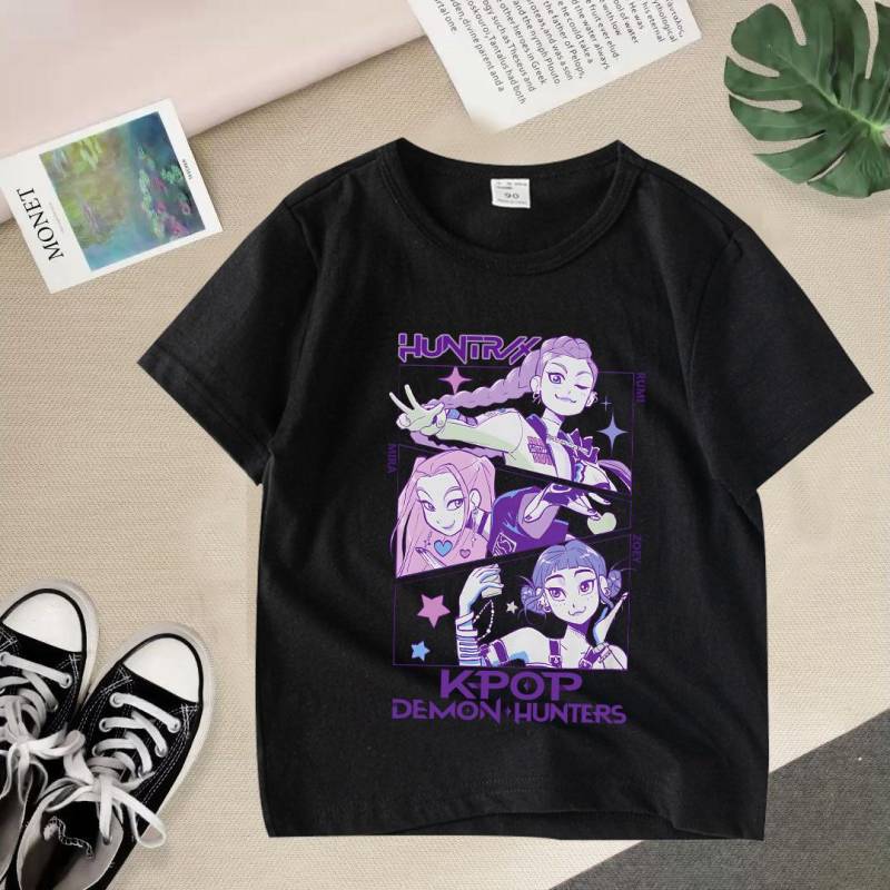 Kpop Dämonenjäger Kinderbekleidung Kurzarm T-Shirt Niedliches K-pop Dämonenjäger Tiger Harajuku T-Shirt für Jungen Mädchen 130 von Joom DACH