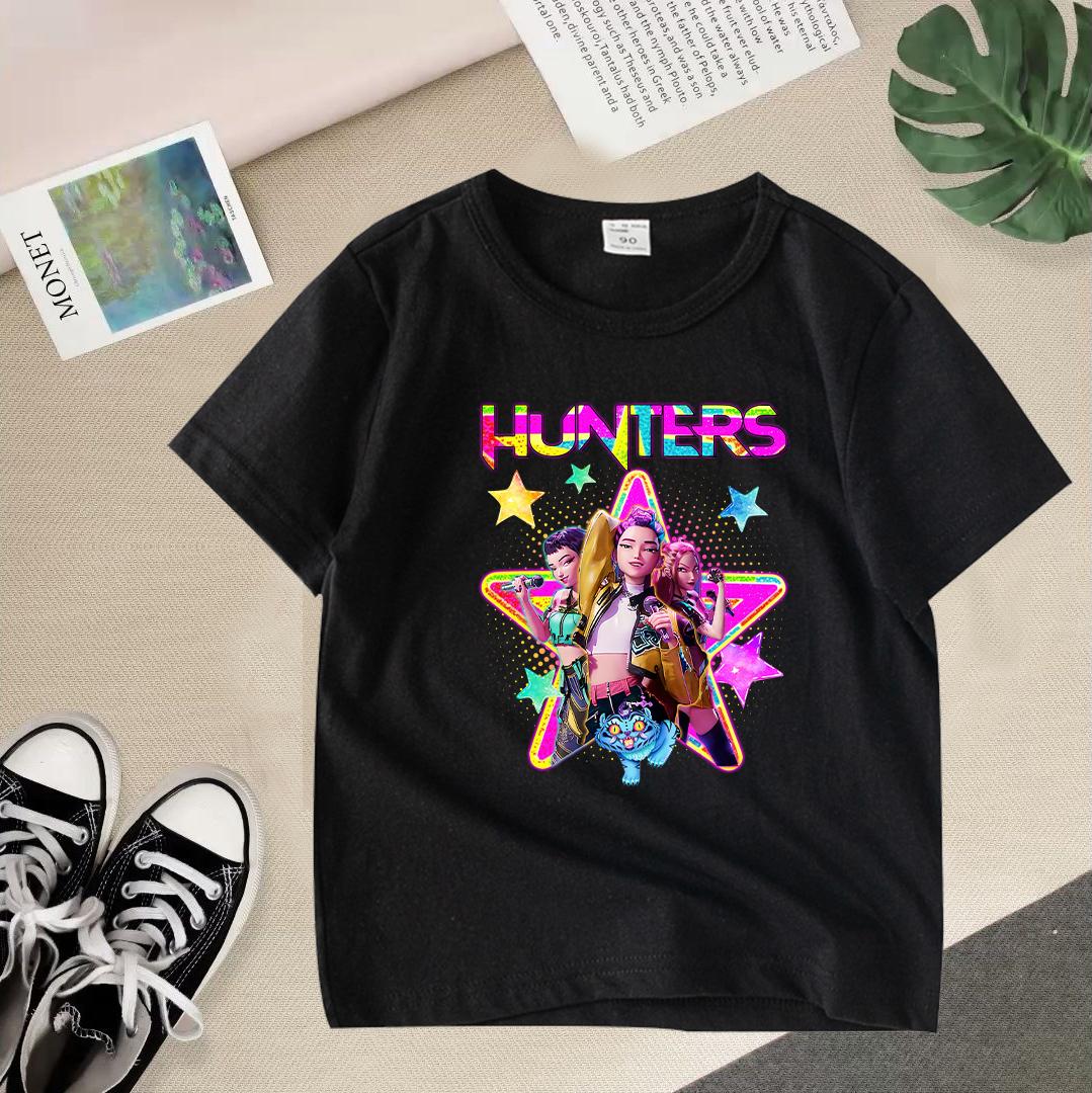 Kpop Dämonenjäger Kinderbekleidung Kurzarm T-Shirt Niedliches K-pop Dämonenjäger Tiger Harajuku T-Shirt für Jungen Mädchen 130 von Joom DACH