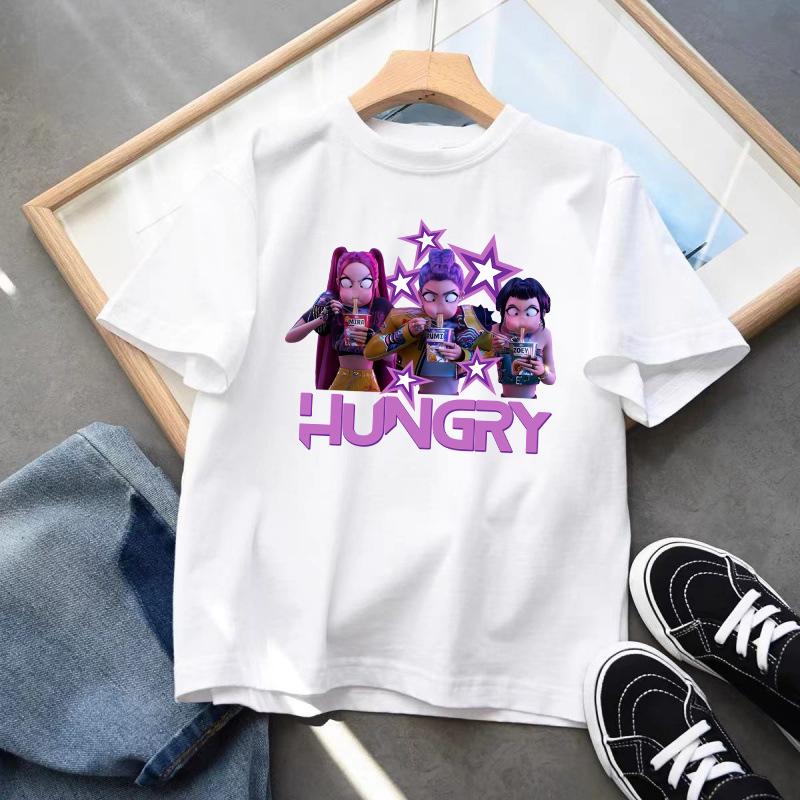 Kpop Dämonenjäger Kinderbekleidung Kurzarm T-Shirt Niedliches K-pop Dämonenjäger Tiger Harajuku T-Shirt für Jungen Mädchen 150 von Joom DACH