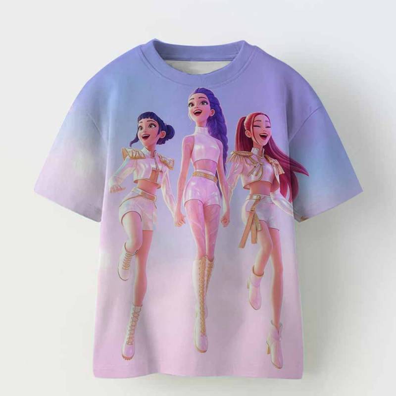 Kpop Dämonenjäger Kinderbekleidung Kurzarm T-Shirt Niedliches Kpop Dämonenjäger T-Shirt Harajuku T-Shirt für Jungen Mädchen children120 von Joom DACH