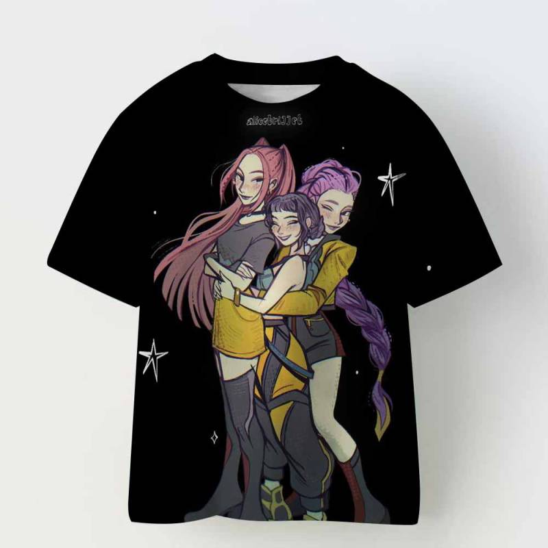 Kpop Dämonenjäger Kinderbekleidung Kurzarm T-Shirt Niedliches Kpop Dämonenjäger T-Shirt Harajuku T-Shirt für Jungen Mädchen children130 von Joom DACH